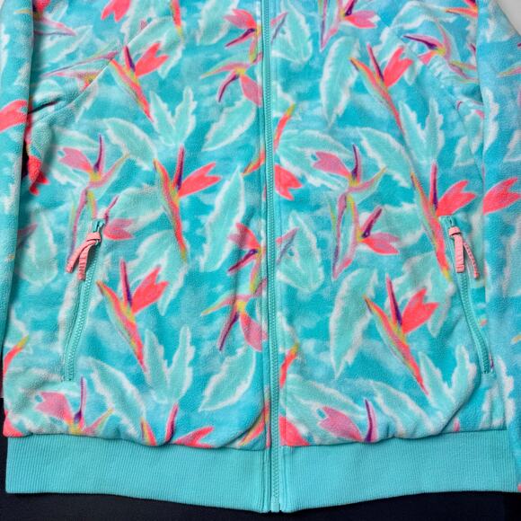 Chubbies Bird Of Paradise Print Fleece Full Zip Jacket Size XL Extra Unisex Blue - Picture 3 of 13